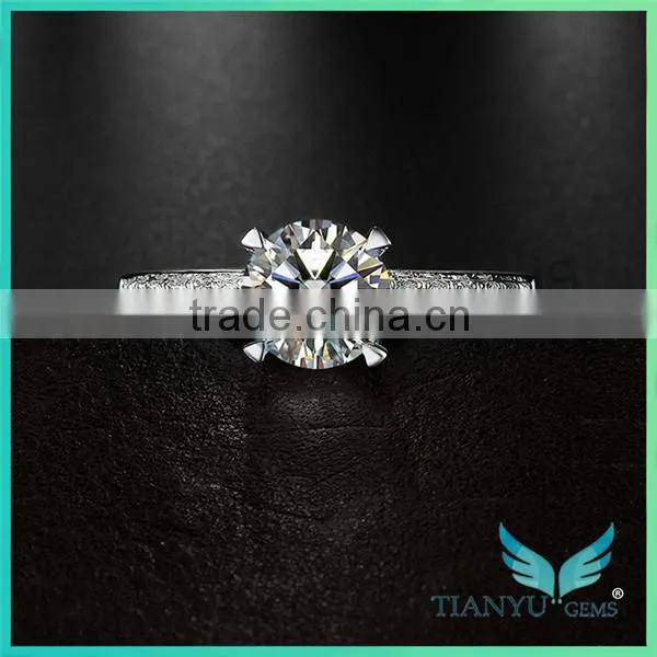 925 Sliver Finger Ring Lady's 1 Carat Moissaniet Ring Wedding Ring Gems Jewelry photo-2