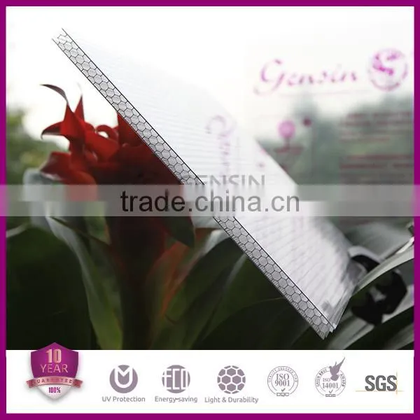 Polycarbonate Transparent Roofing Sheet Honeycomb Structure High Impact Strength UV Coating Warehouse Price 8mm Thickness photo-3