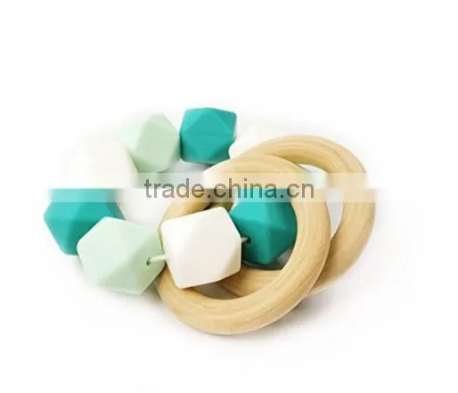 Wooden Teether Silicone Teether Sensory Toy photo-2