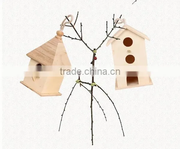 Cheap Unfinished Wooden Bird House Wholesale Wood Bird Nest Cages photo-5
