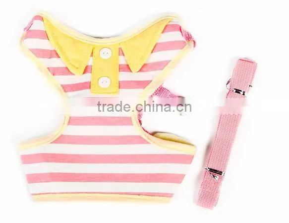 CY111 Cute Stripe Vest Dog Collar Traction Rope Pet Supplies Adjustable Pet Leash photo-5