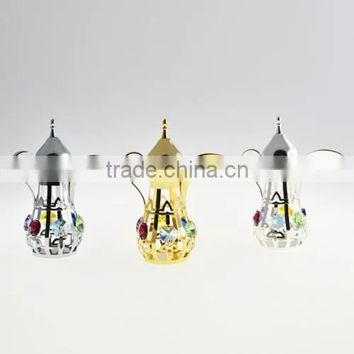 Gold Plated Decorative Mid-east Kettle With Acrylic Box for Home Decoration photo-3