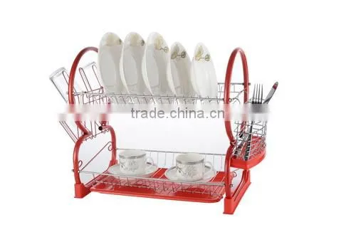 2 Tiers Red Metal Best Dish Rack photo-2