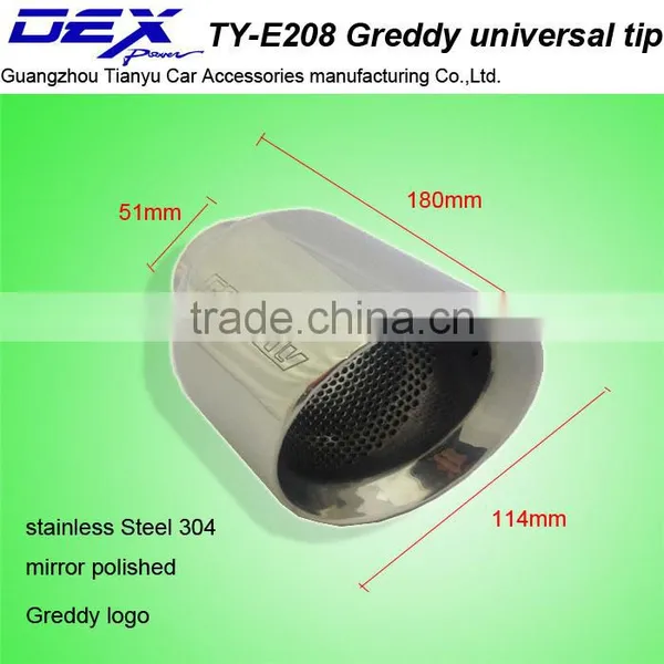 Tianyu DEX Auto Racing Exhaust Polished Black Chrome Muffler Sus 304 Greddy Tip photo-2