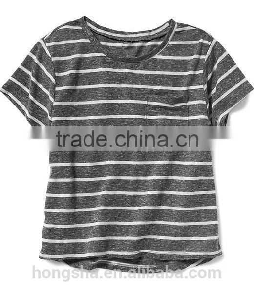 Child Girls Linen Blend Basic Tee HST8063 photo-4