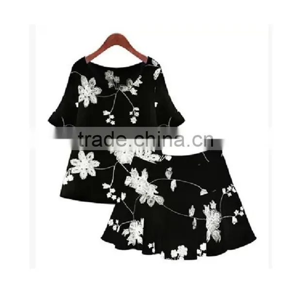 Korean Style Extra Large Plus Size Lady Two-piece Set XL-XXXXL Size photo-2