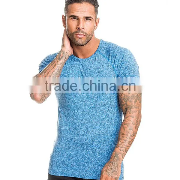Raglan Sleeve Custom Printed Fitness Shirts , Gym Fitted t Shirt photo-4