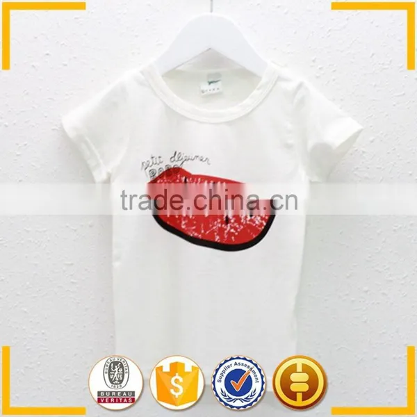 2015 New Cotton Children Set Watermelon Pattern White t Shirts and Pants photo-3
