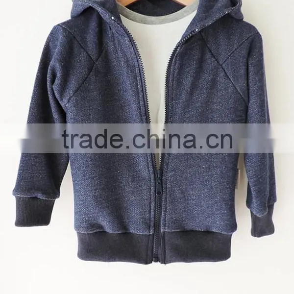 Wholesale Children's Boutique Clothing High Quality Children Clothes Custom Baby Boy Blue Zipped Hoodies photo-5