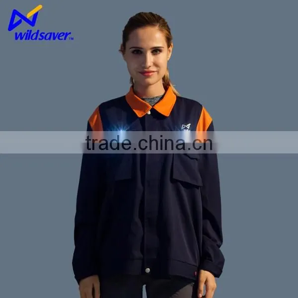 LED Flashing Safety Build Coal Mine Oil Field Navy Blue Work Wear photo-4