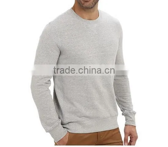 Wholesale Value Cotton Rib-knit Collar and Hem Cheap Mens Collar Sweatshirt photo-3