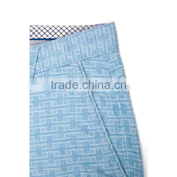 Hot Sale New Model Woven Patch Inside Turning Leg Light Blue Cool Design Men Cotton Short Pants photo-4