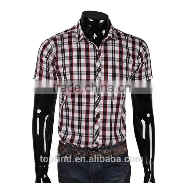 Popular Africa Market Short Sleeve Check Pattern Mens Shirt Design With Customised Logo for Oem photo-5