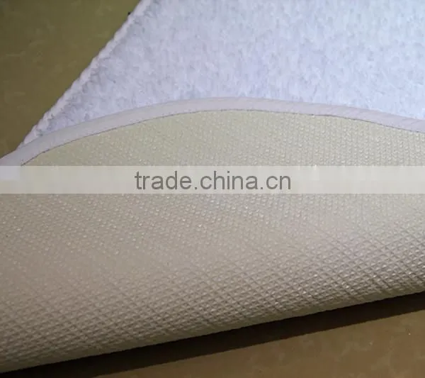 Anti-slip Washable White Hotel Shaggy Bath Rug photo-2