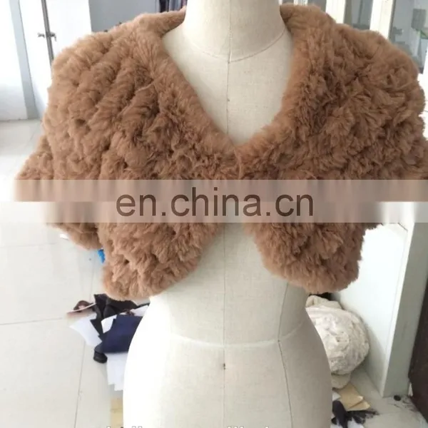 Girls Knitted Rabbit Fur Shawl photo-2
