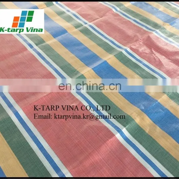 Durable and Strong Stripe Tarpaulin Multi-color Green/Blue/White/Red photo-2