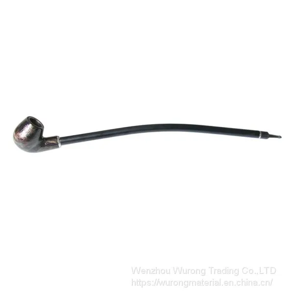 400mm Length Wooden Resin Long Tobacco Pipe With Small Serpentinite Head for Smoking photo-3