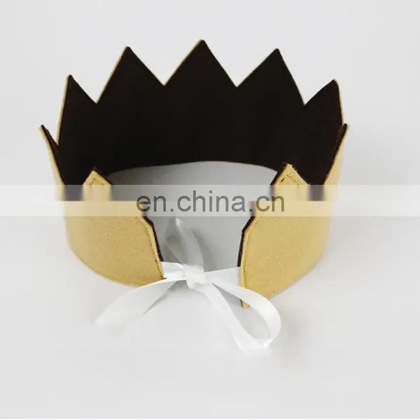Wholesale Delicate Mini Felt Glitter Crown With Pearl photo-6