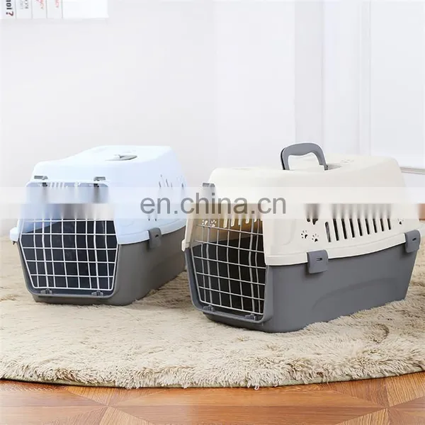 Solid Color Small Portable Plastic Air Transport Case Breathable Comfortable Pet Flight Case Pet Cage photo-4