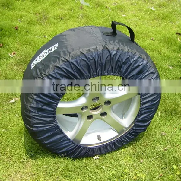 Car Tire Cover 190T+170polyester Black and Silver Tire Cover