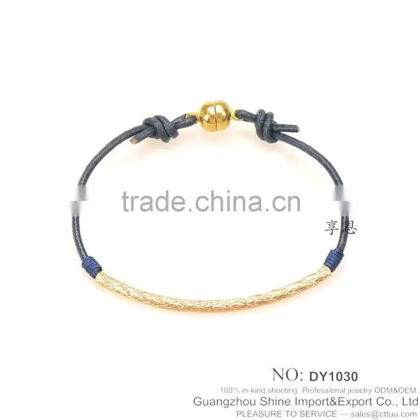 Leather String Bracelet Gold Plated Jewelry for Girls Jewelry photo-3