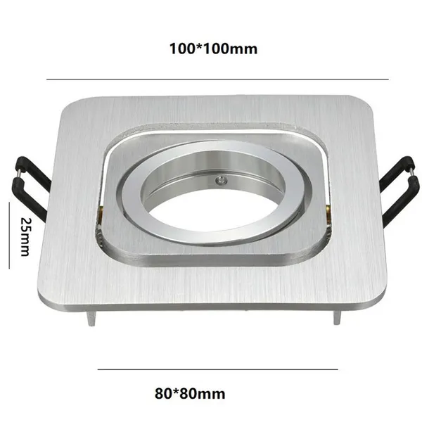 Creamy White Brushed Silver Square Adjustable Led Spotlight Fittings photo-4