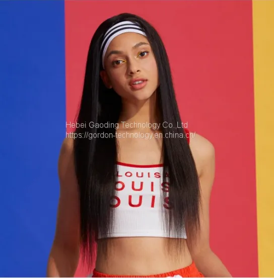 REMY HUMAN HAIR HEADBAND WIG STRAIGHT HEADWRAP WIG NATURAL COLOR photo-3