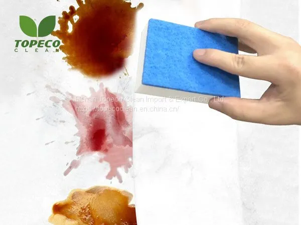 Microfibre Reused Melamine Cleaning Sponge Kitchen Scrubber Of White Color photo-4