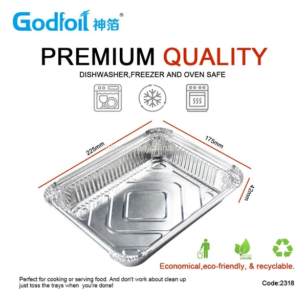 Rectanglar Aluminum Foil Container Wrinkle Wall Container