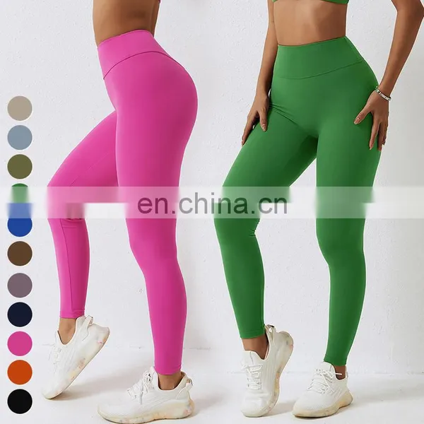 Quick Dry Breathable Sports Leggings Custom Logo Workout Tights Gym Fitness Pants Scrunch Butt High Waist Women Yoga Leggings photo-5