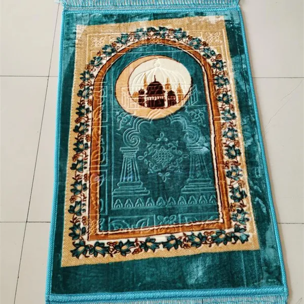 Custom Soft High Quality Prayer Mat Thick Fluffy Islam Prayer Rug Turkish Hot Selling Prayer Rug Tapis De Priere Islam Moquette photo-5