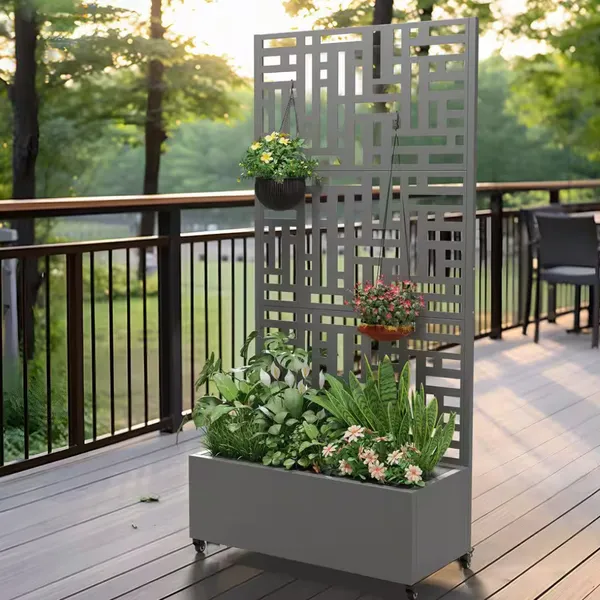 Elegant Landscaping Wrought Iron Garden Fence | Modern Privacy Screen With Trellis photo-2