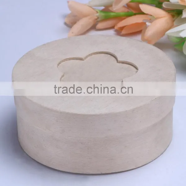 Natural Round Shape Mini Wooden Bark Box Wood Cheese Box Wholesale,bark Box for Gift Food
