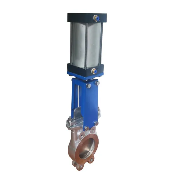 DN600 Pneumatic Electric Actuator Worm Gear Carbon Steel WCB CF8M SS304 SS316 Knife Gate Valve photo-2
