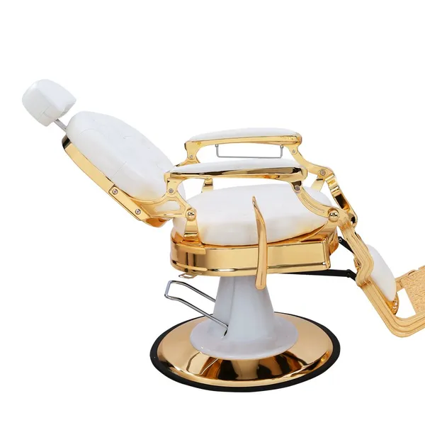 Beauty Salon Barber Chair, Hydraulic Chair With Double Locking Casters, 5-Star Base, 180° Backrest Recline, 65cm Seat Width photo-3