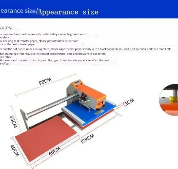 Hengjun Gj-q2 Digital Printing Heat Transfer Machine, Pneumatic Semi-automatic Heat Pressing Equipment, Starting From One Piece for Shipment photo-4