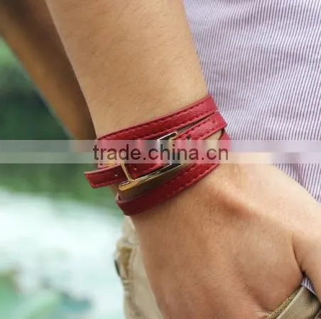 Fashion Design Charm Custom Bracelet Mens Leather Bracelet for Men photo-5