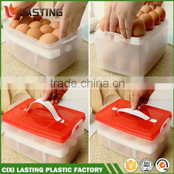 2015 Small Order Portable Two Layers 24 Lattices Plastic Egg Storage Box photo-2