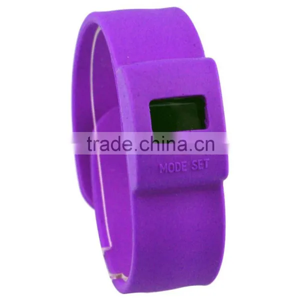 LP1141B_PU Cheapest Promotion Choice Colorful Silicone Slap on LCD Silicone Ion Watch photo-4