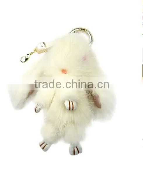 Rabbit Fur Baby Animal Nursery Doll Toys Home Decoration Pendant Hanging Ornements Christmas Gifts For Children