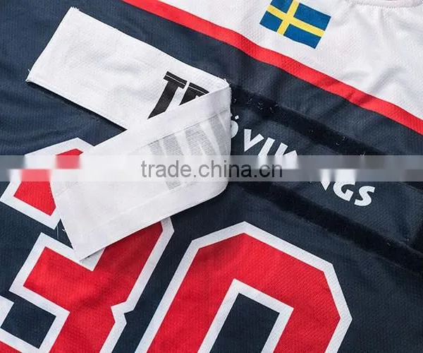 Polyester Cotton Fluorescent Nice Contrast Color Sublimation t Shirt Hockey photo-5