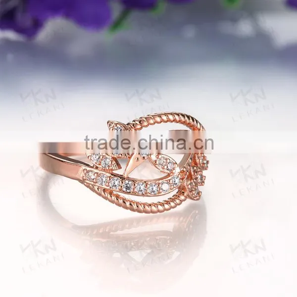 KZCR209 Brass Material Rose Gold Plated Engagement Ring photo-5