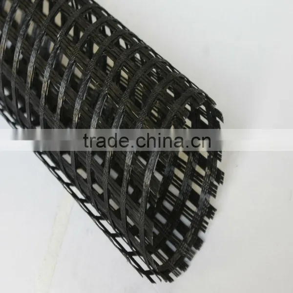 Warp-knitting High Quality Unixial Olyester Geogrid Coated PVC