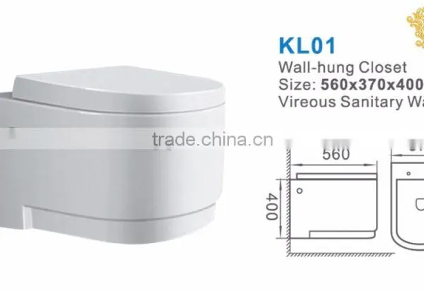 Sanitary Ware New Design Round Wall Hung Toilet Concealed Tank Wall Mounted Toilet photo-2