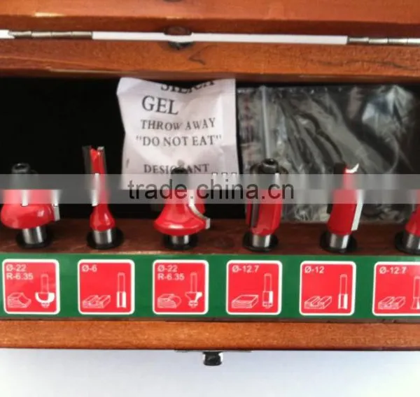 TC-006A 6Pcs 8mm Shank TCT Router Bit Set In Wooden Display Box For Router Machine photo-3