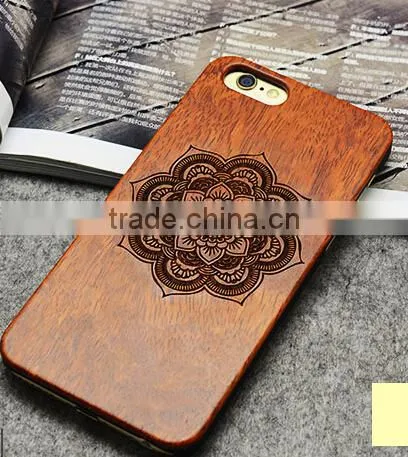 Factory Support Laser Engraving Real Bamboo Wood Mobile Phone Case for IPhone SE