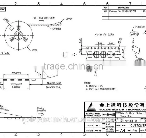 1.25mm Pitch SMT PCB Wire to Board 2 Pin Connector photo-2