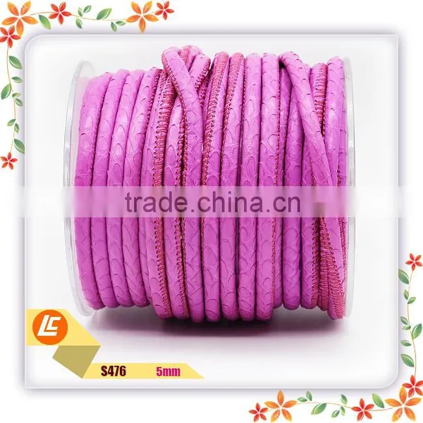 Pink 6mm Genuine Snakeskin Leather Cord for Fashion Jewelry Findings photo-3