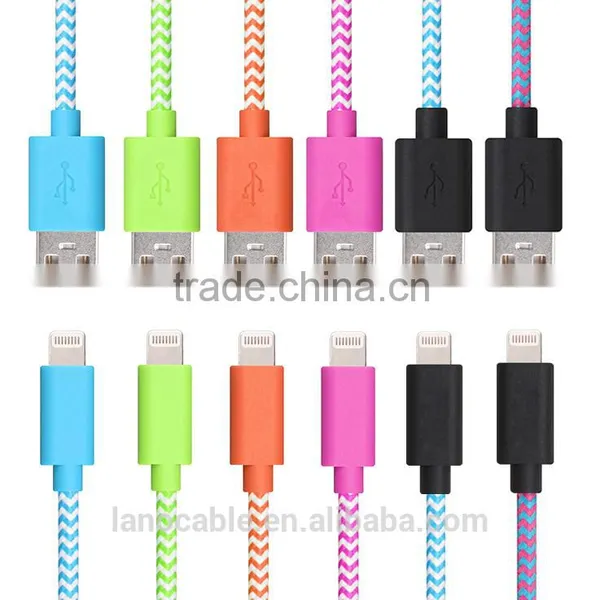 Fashionable Custom MFi Nylon Braided 8pin Data Cable for I6s photo-5