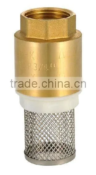 Mesh filter pre-assembly spring brass check valve